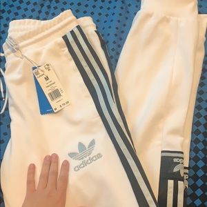 Brand new white adidas sweats